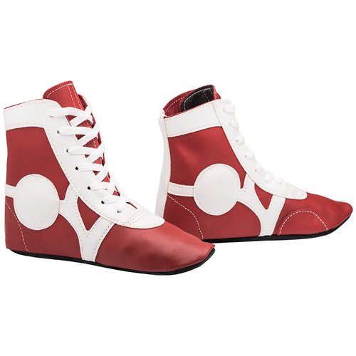 Обувь для самбо SM-0102, кожа, красный 38