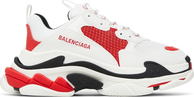 Кроссовки Balenciaga Wmns Triple S Sneaker 'White Red Black', белый