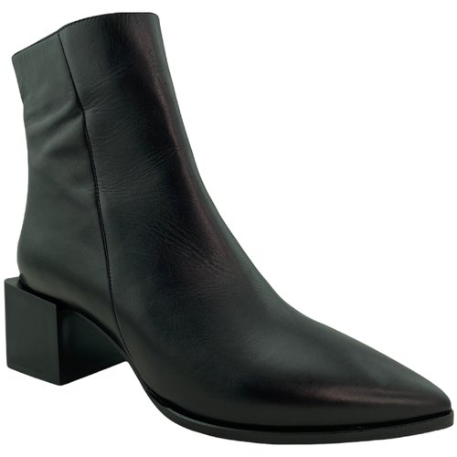 'Corta mussi' ботинки жен.острый нос.квадратный каблук с кож накладкой (2784) Размер: 38, Цвет: Черный